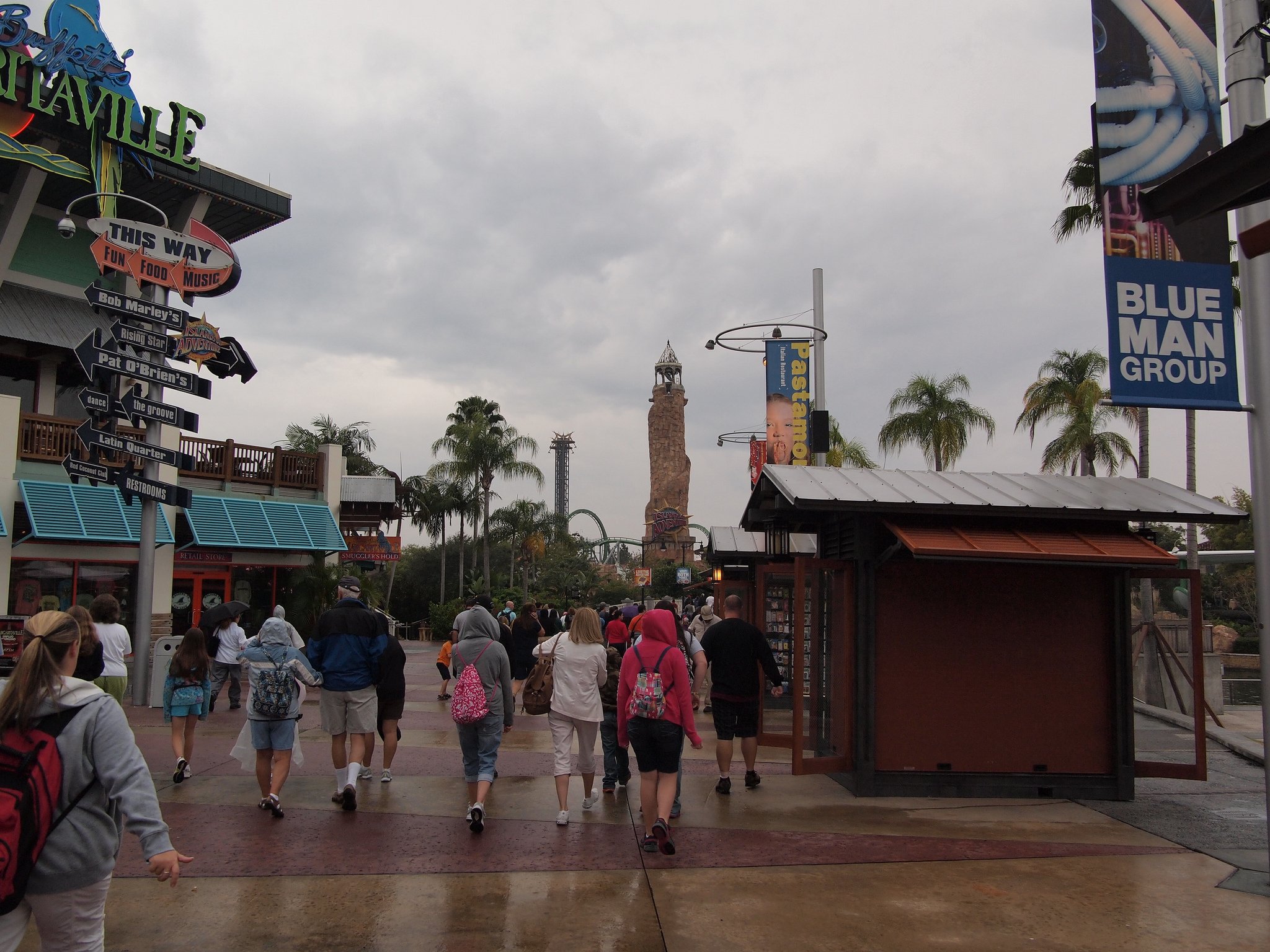 Universal Orlando in the rain